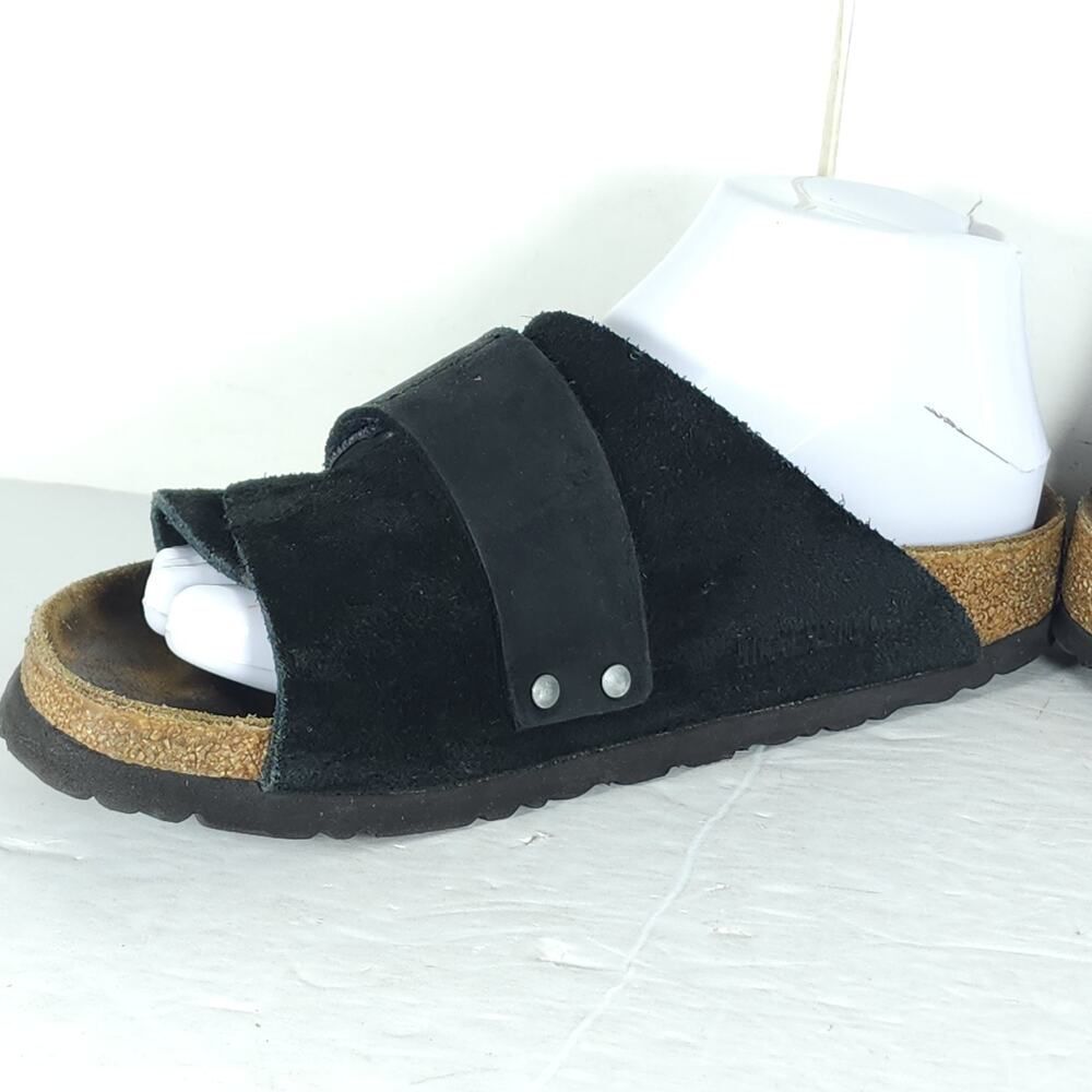Birkenstock Women's Kyoto US7 EU38 Black Suede Nubuck Slip-On Slide sandals - Picture 7 of 16